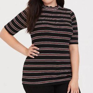 Torrid Striped Henley Top Size 2X